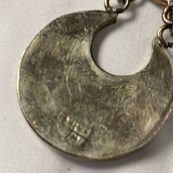 Genuine Lapis & mother of  Signed Alpoco Mexico Silver Mosaic  Flower Earrings - Picture 8 of 11